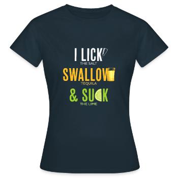 Léchage de la tequila avaler sucer - T-shirt Femme - marine - Devant - AI Model Female 172 dark (172cm)