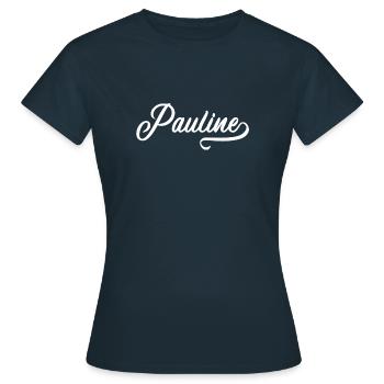 Pauline - Prénom - T-shirt Femme - marine - Devant - AI Model Female 172 dark (172cm)