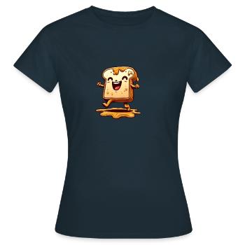 Toast mit Marmelade Erdnussbutter - Frauen T-Shirt - Navy - Vorne - AI Model Female 172 dark (172cm)