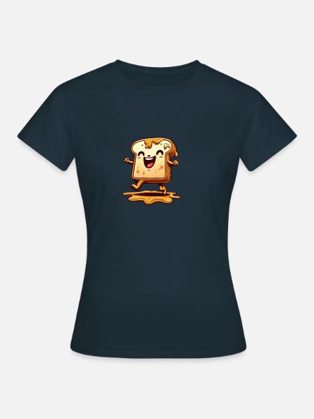 Toast mit Marmelade Erdnussbutter - Frauen T-Shirt - Navy