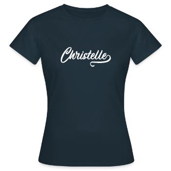 Christelle - Prénom - T-shirt Femme - marine - Devant - AI Model Female 172 dark (172cm)