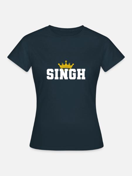 Singh Punjabi Name Men Crown Sikh Punjab Kaur - Women's T-Shirt - navy