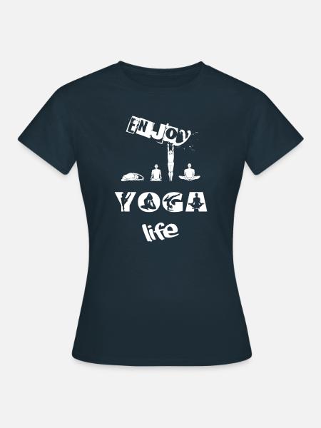 weißes Yogaleben - Frauen T-Shirt - Navy