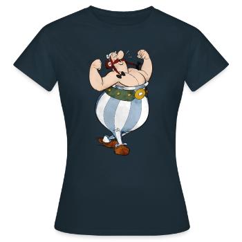 Astérix Obélix en pleine forme - T-shirt Femme - marine - Devant - AI Model Female 172 dark (172cm)