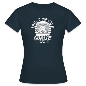 Gardien de but de hockey Hockey sur glace Gardien de but Club sportif - T-shirt Femme - marine - Devant - AI Model Female 172 dark (172cm)