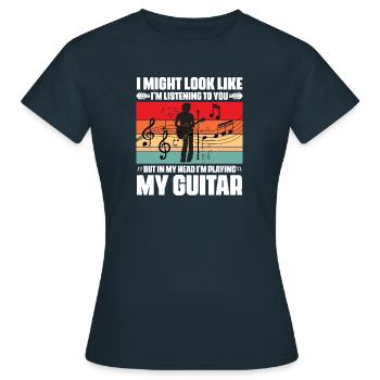 Guitariste Guitariste Guitariste Guitariste Musiciens Musique - T-shirt Femme - marine - Devant - AI Model Female 172 dark (172cm)