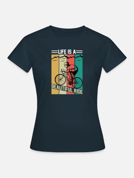 Cycopath Fahrrad E-Bike Radfahren Rennrad Fahrrad - Frauen T-Shirt - Navy