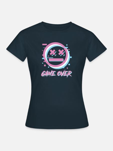 Game Over Retro Schriftzug - Frauen T-Shirt - Navy