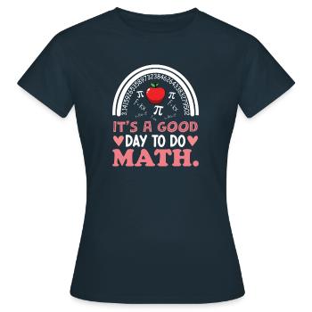 Math Mathématiques Mathématicien École Nerd Cadeau - T-shirt Femme - marine - Devant - AI Model Female 172 dark (172cm)