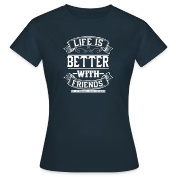 La vie des meilleurs amis - T-shirt Femme - marine - Devant - AI Model Female 172 dark (172cm)