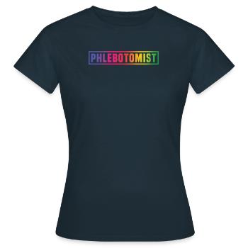 Phlébotomiste Laboratoire Veine Artère Phlébologue - T-shirt Femme - marine - Devant - AI Model Female 172 dark (172cm)