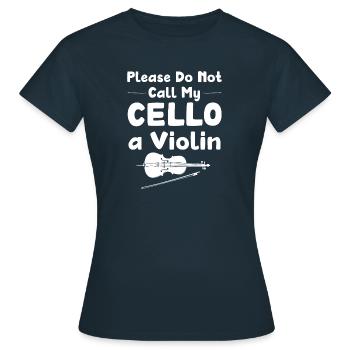 Orchestre d’instruments de violoncelle École de musique classique - T-shirt Femme - marine - Devant - AI Model Female 172 dark (172cm)