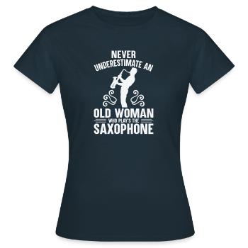 Saxophone Saxophone Saxophone Saxophone Music Saxophone Player - Women's T-Shirt - navy - Front - AI Model Female 172 dark (172cm)