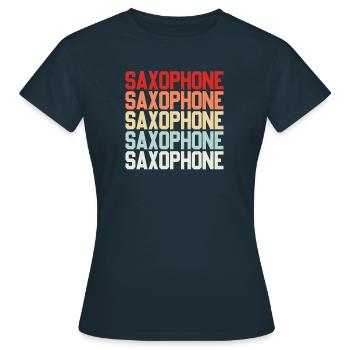 Saxophone Saxophone Saxophone Saxophone Musique Saxophone Joueur - T-shirt Femme - marine - Devant - AI Model Female 172 dark (172cm)