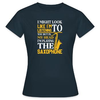 Saxophone Saxophone Saxophone Saxophone Music Saxophone Player - Women's T-Shirt - navy - Front - AI Model Female 172 dark (172cm)