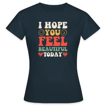 Pensées positives, vie positive - T-shirt Femme - marine - Devant - AI Model Female 172 dark (172cm)
