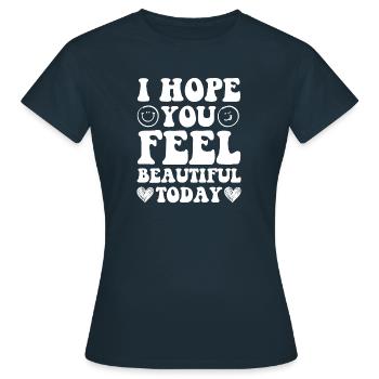 pensées positives vie positive - T-shirt Femme - marine - Devant - AI Model Female 172 dark (172cm)