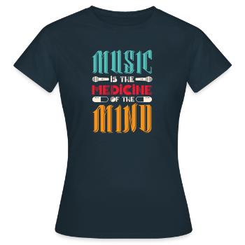 Vinyl Musiker Retro Musik Vinyl Vintage Musizieren - Frauen T-Shirt - Navy - Vorne - AI Model Female 172 dark (172cm)