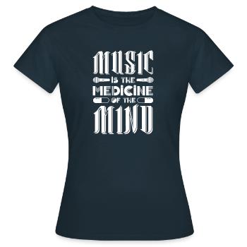 Vinyl Musiker Retro Musik Vinyl Vintage Musizieren - Frauen T-Shirt - Navy - Vorne - AI Model Female 172 dark (172cm)