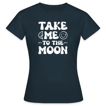 Mond / Halbmond - Frauen T-Shirt - Navy - Vorne - AI Model Female 172 dark (172cm)