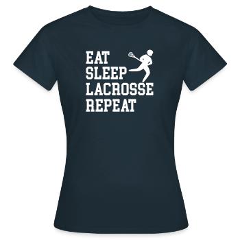 Lacrosse Spieler spielen Lacrosse Relax Lacrosse - Frauen T-Shirt - Navy - Vorne - AI Model Female 172 dark (172cm)