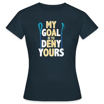 Les joueurs de crosse jouent à Lacrosse Relax Lacrosse - T-shirt Femme - marine - Devant - AI Model Female 172 dark (172cm)
