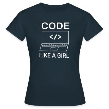 Développeur logiciel Programmeuse Femmes Fille - T-shirt Femme - marine - Devant - AI Model Female 172 dark (172cm)