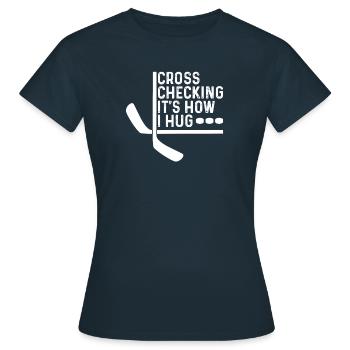 Gardien de but de hockey Gardien de but de hockey sur glace Club sportif - T-shirt Femme - marine - Devant - AI Model Female 172 dark (172cm)