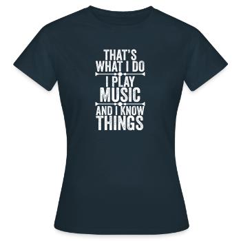 Vinyl Musiker Retro Musik Vinyl Vintage Musizieren - Frauen T-Shirt - Navy - Vorne - AI Model Female 172 dark (172cm)