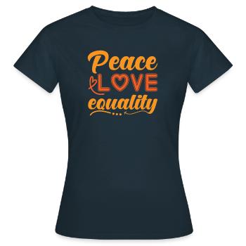 Paix Paix Amour Paix Monde - T-shirt Femme - marine - Devant - AI Model Female 172 dark (172cm)