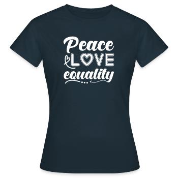 Paix Paix Amour Paix Mondiale Paix - T-shirt Femme - marine - Devant - AI Model Female 172 dark (172cm)