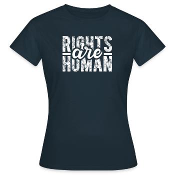 Human Rights Politics Freedom Demonstrating - Women's T-Shirt - navy - Front - AI Model Female 172 dark (172cm)