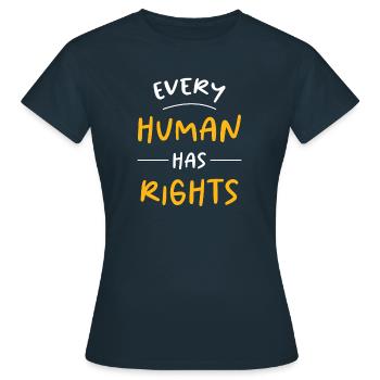Human Rights Politics Freedom Demonstrating - Women's T-Shirt - navy - Front - AI Model Female 172 dark (172cm)