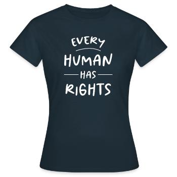 Human Rights Politics Freedom Demonstrating - Women's T-Shirt - navy - Front - AI Model Female 172 dark (172cm)