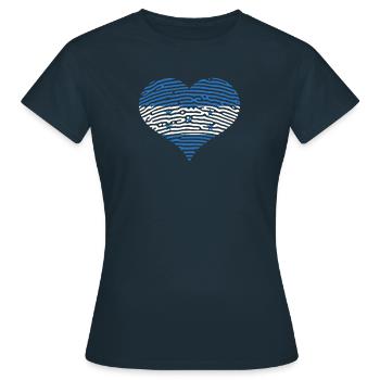 Drapeau national du Honduras République du Honduras Cœur - T-shirt Femme - marine - Devant - AI Model Female 172 dark (172cm)