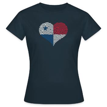 Drapeau du cœur du Panama Canal d’Amérique centrale - T-shirt Femme - marine - Devant - AI Model Female 172 dark (172cm)