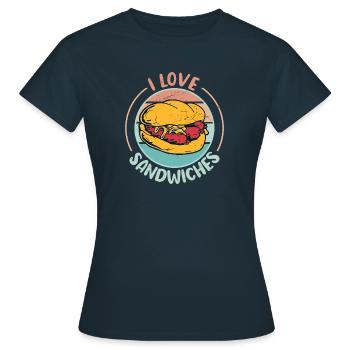 Sandwiches Sandwich Lover Sandwiches Cadeau - T-shirt Femme - marine - Devant - AI Model Female 172 dark (172cm)