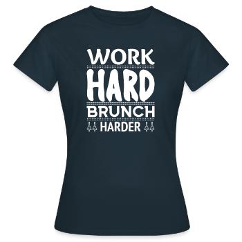 Brunch -Déjeuner tardif Déjeuner Petit-déjeuner Nourriture - T-shirt Femme - marine - Devant - AI Model Female 172 dark (172cm)