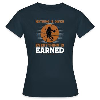 Basketballer Basketball Slamdunk BBall Korbleger - Frauen T-Shirt - Navy - Vorne - AI Model Female 172 dark (172cm)