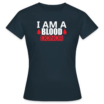 Blood donation Blood donations Blood donors - Women's T-Shirt - navy - Front - AI Model Female 172 dark (172cm)