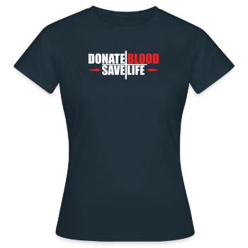 Blood donation Blood donations Blood donors - Women's T-Shirt - navy - Front - AI Model Female 172 dark (172cm)