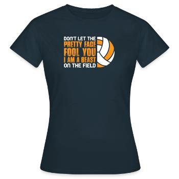 Volleyball Volley Aufschlag Volleyballspieler - Frauen T-Shirt - Navy - Vorne - AI Model Female 172 dark (172cm)