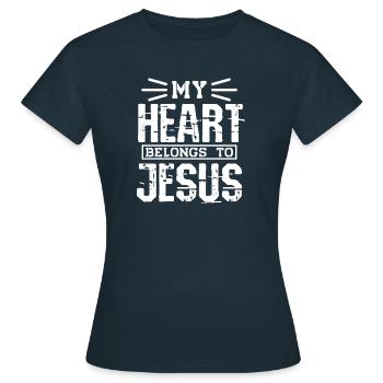 Christianisme Jésus Religion Foi Croix Prière - T-shirt Femme - marine - Devant - AI Model Female 172 dark (172cm)