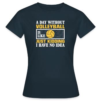 Volleyball Volley Aufschlag Volleyballspieler - Frauen T-Shirt - Navy - Vorne - AI Model Female 172 dark (172cm)