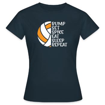Volleyball Volley Aufschlag Volleyballspieler - Frauen T-Shirt - Navy - Vorne - AI Model Female 172 dark (172cm)