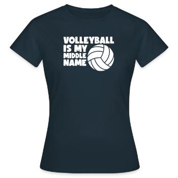 Volleyball Volley Aufschlag Volleyballspieler - Frauen T-Shirt - Navy - Vorne - AI Model Female 172 dark (172cm)