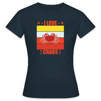 Crabe - crustacé - T-shirt Femme - marine - Devant - AI Model Female 172 dark (172cm)