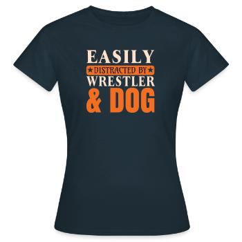 Chien lutteur lutteur - T-shirt Femme - marine - Devant - AI Model Female 172 dark (172cm)