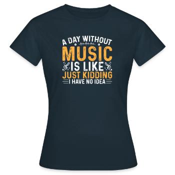 Vinyl Musiker Retro Musik Vinyl Vintage Musizieren - Frauen T-Shirt - Navy - Vorne - AI Model Female 172 dark (172cm)
