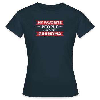 Grandma Pensioner Grandma Grandson Granddaughter Grandma - Women's T-Shirt - navy - Front - AI Model Female 172 dark (172cm)